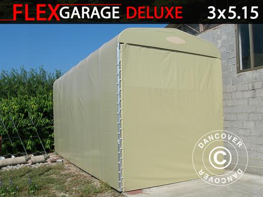 Foldetunnelgarage (Campingvogn), 3x5,15x3,6m, Beige