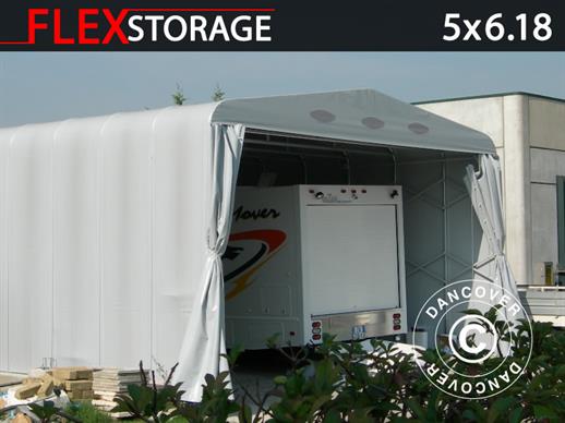 Abrigo de armazenamento Maxi Box, 5x6,18x3,76m, Cinza