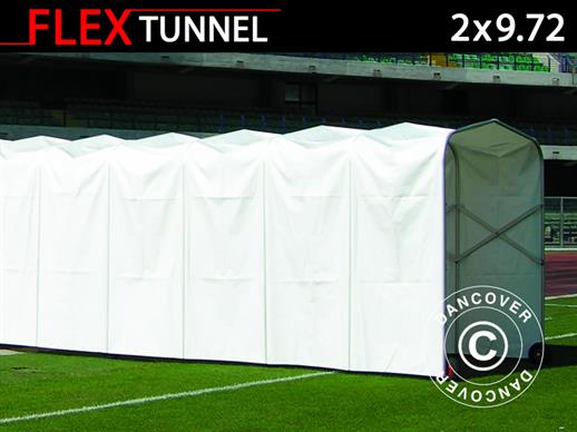 Tunnel rétractable, 2x9,27x2,2m, Blanc