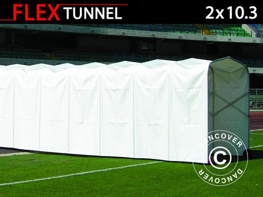 Spillertunnel, sammenfoldelig, 2x10,3x2,2m, Hvid