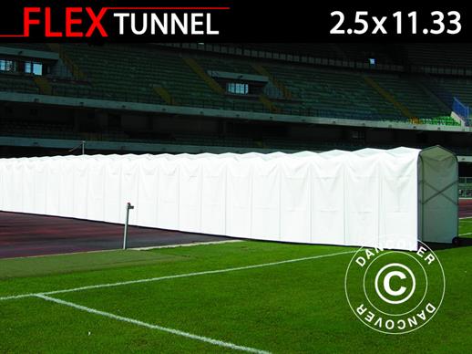 Tunnel rétractable, 2,5x11,33x2,2m, Blanc