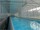 Cubierta de piscina tipo túnel, plegable, 5x7,21x2,65m, Blanco/Transparente