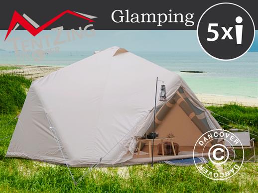 Glampingtält, uppblåsbart, TentZing®, 4x4m, 5 Personer, Sand