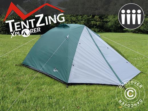 Tenda campeggio, TentZing® Explorer 4 persone, Verde / grigio