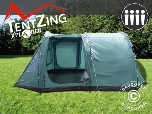 Tente de camping, TentZing® Explorer familiale, 4 personnes, Vert / gris
