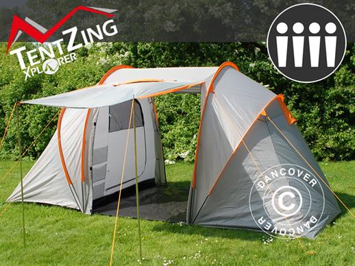 Tenda da campeggio, TentZing® Xplorer  Familiare, 4 persone, Arancio/Grigio