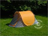 Camping tent pop-up, FlashTents®, 2 persons, Orange/Grey