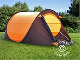 Campingtält pop-up, FlashTents®, 2 personer, Small, Orange/Mörkgrå, BARA 1 ST. KVAR