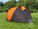 Tente de camping pop-up, FlashTents®, 2 personnes, Small, Orange/Gris foncé, RESTE SEULEMENT 1 PC