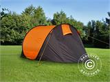 Pop-up campingtelt, FlashTents®, 2 personer, Small, Oransje/Mørk grå, BARE 1 STK. IGJEN