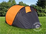 Campingtält pop-up, FlashTents®, 2 personer, Small, Orange/Mörkgrå, BARA 1 ST. KVAR