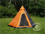 Campingzelt Teepee, TentZing®, 4 Personen, Orange/Grau