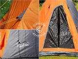Tente de camping Teepee, TentZing®, 4 personnes, Orange/Gris