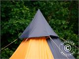 Tente de camping Teepee, TentZing®, 4 personnes, Orange/Gris foncé