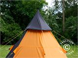 Campingtält Teepee, TentZing®, 4 personer, Orange/Mörkgrå