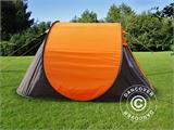 Campingtält pop-up, FlashTents®, 4 personer, Medium, Orange/Mörkgrå