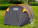 Campingtält, TentZing® Tunnel, 4 personer, Orange/Mörkgrå