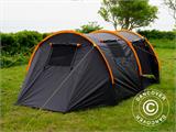 Campingtält, TentZing® Tunnel, 4 personer, Orange/Mörkgrå