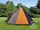 Camping tent, TentZing® Teepee, 5 persons, Orange/Dark Grey