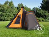 Campingtält, TentZing® Teepee, 5 personer, Orange/Mörkgrå