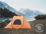 Camping tent pop-up, Flashtents®, 4 persons, Medium PT-1, Orange/Dark grey