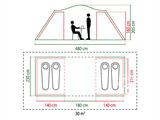 Campingtält, Coleman Spruce Falls 4, 4 personer, Grön/Grå

