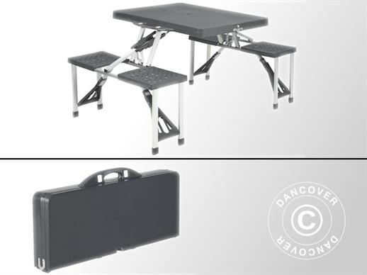 Camping Table/Bench Set Easy Camp, Toulouse, Dark Grey