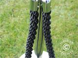 Cordon torsadé pour poteau de files d'attente, 150cm, Noir avec Crochet Argent