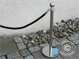 Gedraaid touw voor touw barrières, 150cm, Zwart met Zilveren Haak 