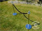 Corda de veludo para barreiras de corda, 150cm, Preto e gancho Prata
