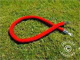 Corda di velluto per colonnine a corda, 150cm, Rosso e gancio argento