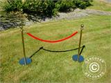 Cuerda de terciopelo para barreras de cuerda, 150cm, Rojo y gancho dorado