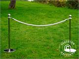 Corda torcida para barreiras de corda, 150cm, Branco e gaucho Prata APENAS 9 UNID. RESTANTE