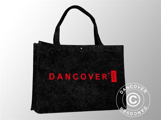 Shoulder bag w/print, PE-felt, 27x10x20  cm, 100 pcs, Black