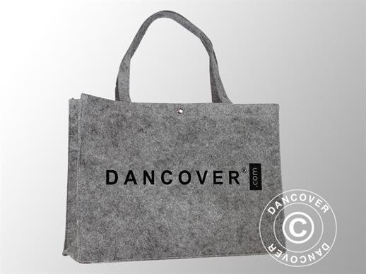 Shoulder bag w/print, PE-felt, 27x10x20  cm, 300 pcs, Light Grey