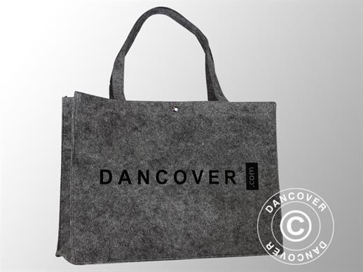 Shoulder bag w/print, PE-felt, 27x10x20 cm, 600 pcs, Dark Grey