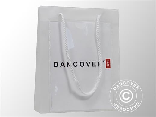 Promotion bag m/transparent lomme, plast, 26x10x36cm, 200 stk., Mat Hvid 