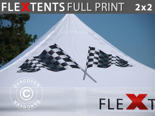 Tagdug m/frise og fuldt digitalt print til foldetelt FleXtents® PRO 2x2m