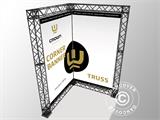 Truss display corner 154x154x246 cm, incl. banner with single-sided print