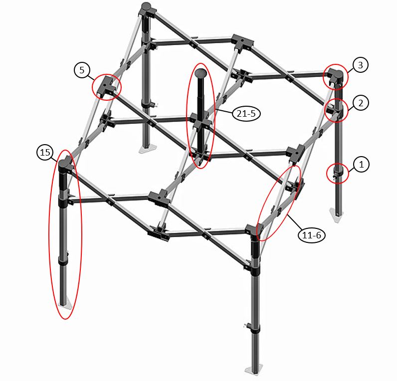 Pikateltta FleXtents PRO 2,5x2,5m Musta, sis. 4 sivuseinää