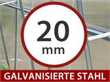 Gewächshaus Polycarbonat TITAN Classic 240, 6,6m², 2x3,3m, Silber