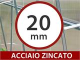 Estensione per serra in policarbonato, TITAN Arch+ 320, 6m², 3x2m, Argento