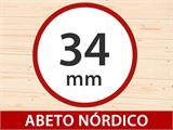 Caseta/Cabaña de madera Riga 4,25x2,8x2,22m, 34mm, Gris oscuro