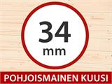 Puinen vaja, mökki Riga 4,25x2,8x2,22m, 34mm, 11,3m², Luonnoväri