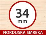 Drvena Šupa/Koliba Riga 4,25x2,8x2,22m, 34mm, Tamno siva