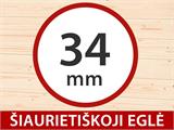 Medinis sandėliukas/namelis Riga 4,25x2,8x2,22m, 34mm, Šviesiai pilka