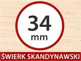 Drewniana szopa/domek Riga 4,25x2,8x2,22m, 34mm, Naturalny
