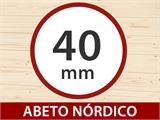 Cenador de madera Brittany, 2,4x2,4x2,41m, 40mm, Natural