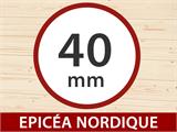 Tonnelle en bois Brittany, 2,4x2,4x2,41m, 40mm, Gris foncé