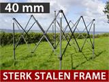 Vouwtent/Easy up tent FleXtents Steel 3x3m Wit, inkl. 4 Zijwanden
